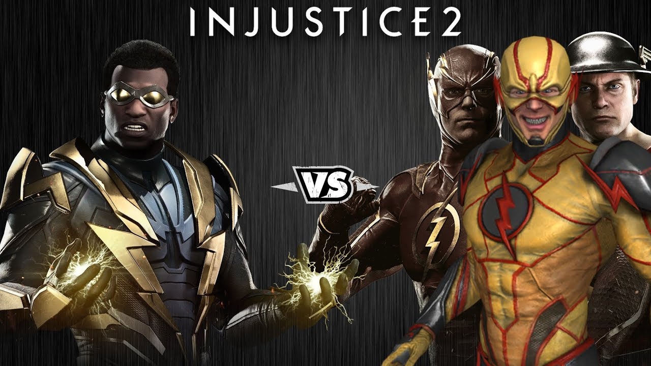 Injustice 2 - Чёрная Молния против Спидстеров - Intros & Clashes (rus)