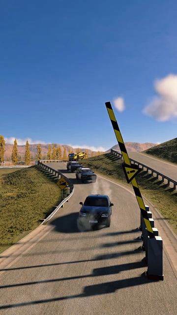 Машины против шлагбаума: жесткое столкновение в BeamNG.drive