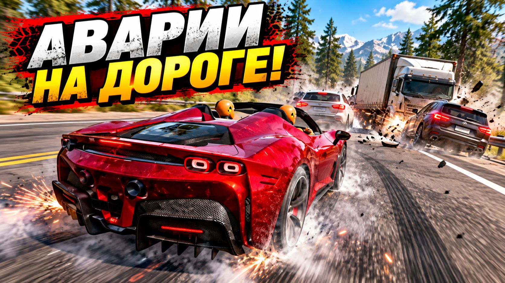 АВАРИИ НА ДОРОГЕ! Успеет ли спорткар затормозить? | BeamNG.drive