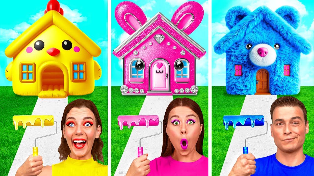 Домики Одного Цвета Челлендж # Сумасшедший Челлендж от Fun Teen