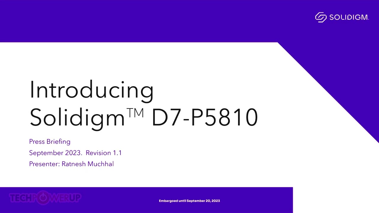 Solidigm Launches The D7 P5810 Ultra Fast SLC SSD For Write Intensive Workloads