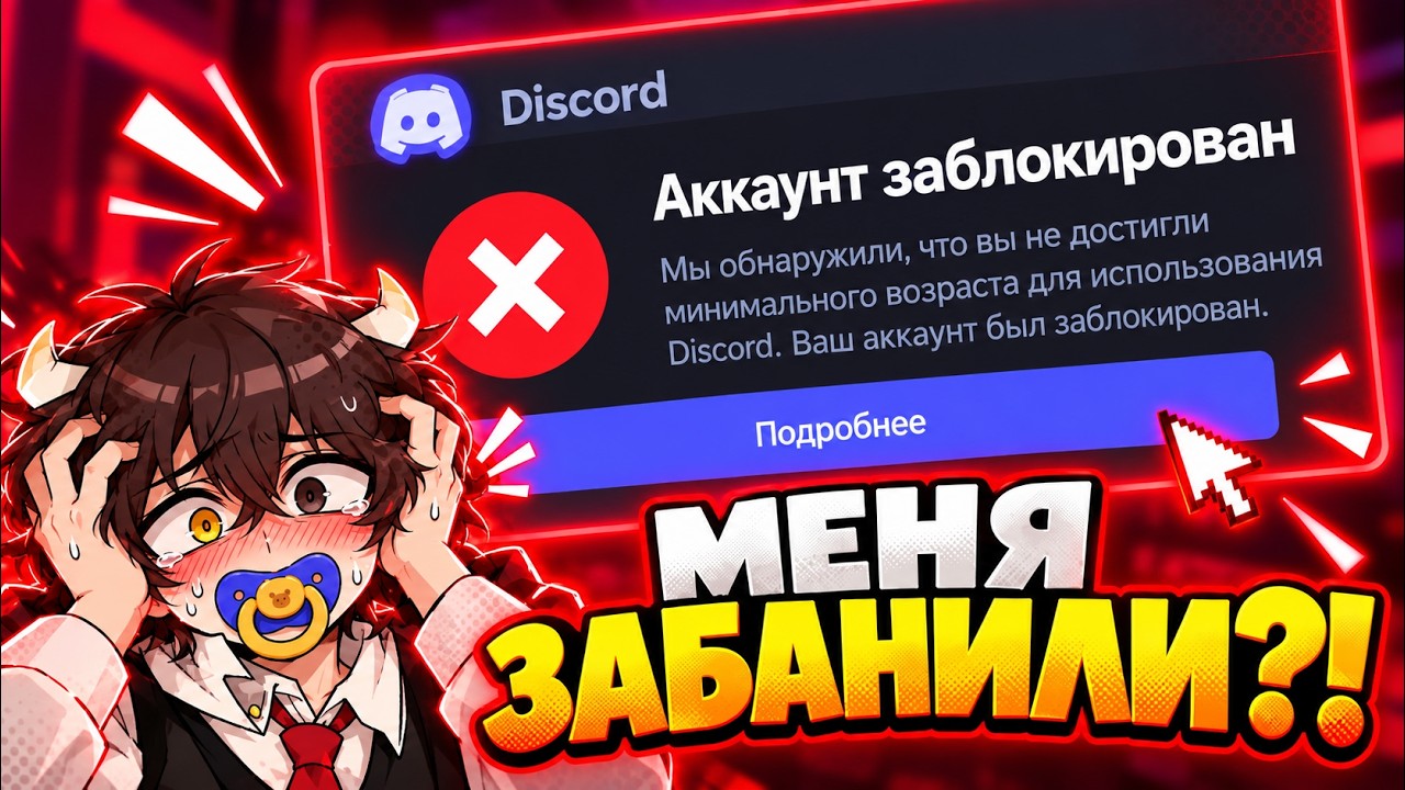 ЗАБЛОКИРОВАЛИ В ДИСКОРДЕ? МНЕ МЕНЬШЕ 12 ЛЕТ?