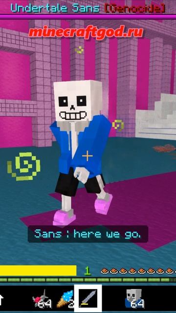 😱👍 Sans может исчезать или превращается во фразу MISS - Мод Undertale 12.2025 #shorts #майнкрафт