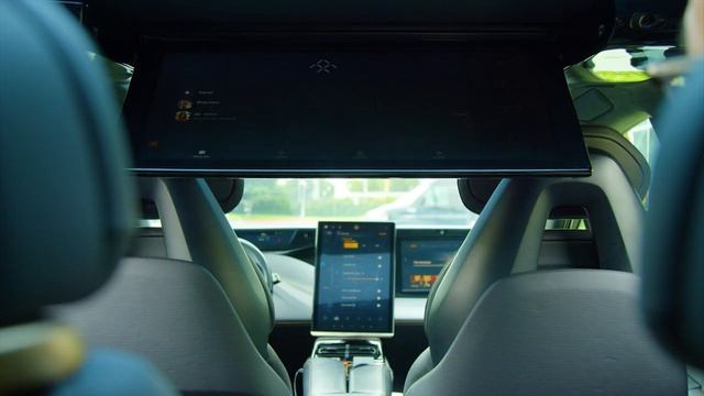 Faraday Future | AI-enhanced Voice Controls & 27-inch Rear Passenger Display | FF 91