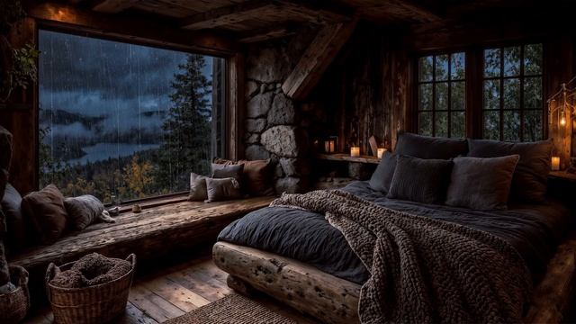 НОЧНОЙ ДОЖДЬ В УЮТНОЙ СПАЛЬНЕ 🌙🌧️ ШУМ ДОЖДЯ ДЛЯ КРЕПКОГО СНА