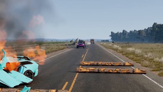 Испытание бетонной трубой в BeamNG Drive!