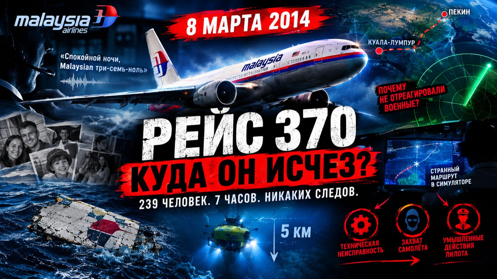 MH370: Куда Исчез Boeing 777 с 239 Людьми? Полная Загадка Рейса