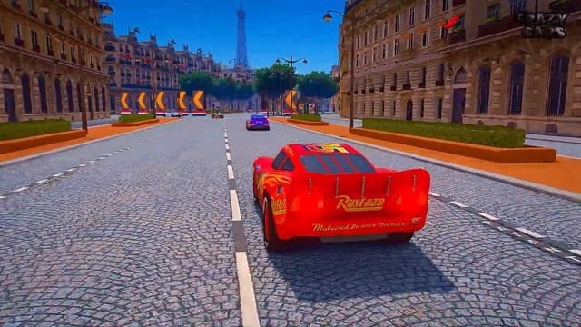 Тачки 3 в GTA 5! Уличные гонки в Париже