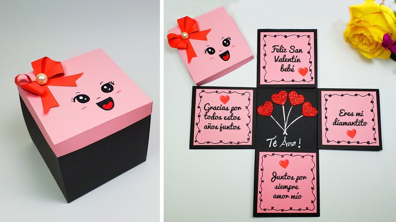 🎀Hermosa Caja-tarjeta Hecha A Mano🎀😍Mother's Day Card Día De La Mujer😘Valentine's Day Box Card Idea