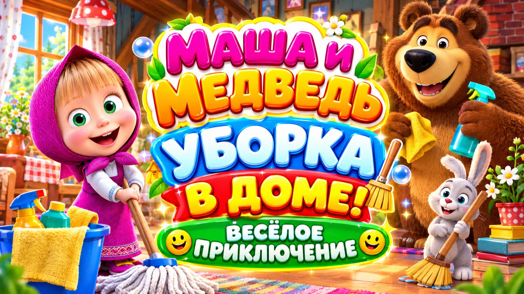 МАША И МЕДВЕДЬ 🐻 УБОРКА В ДОМЕ 🧹 ВЕСЁЛЫЙ МУЛЬТИК
