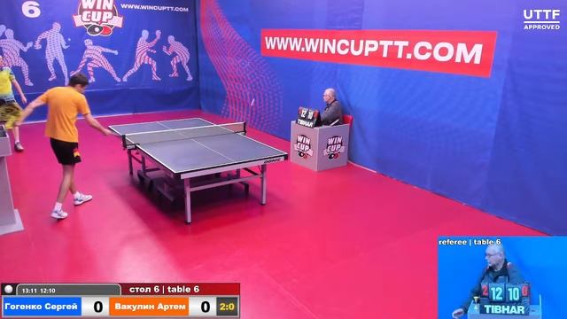 Гогенко Сергей 3-1 Вакулин Артем Турнир Восток 7 WINCUP 13.10.2021 Прямой эфир. Зал 6