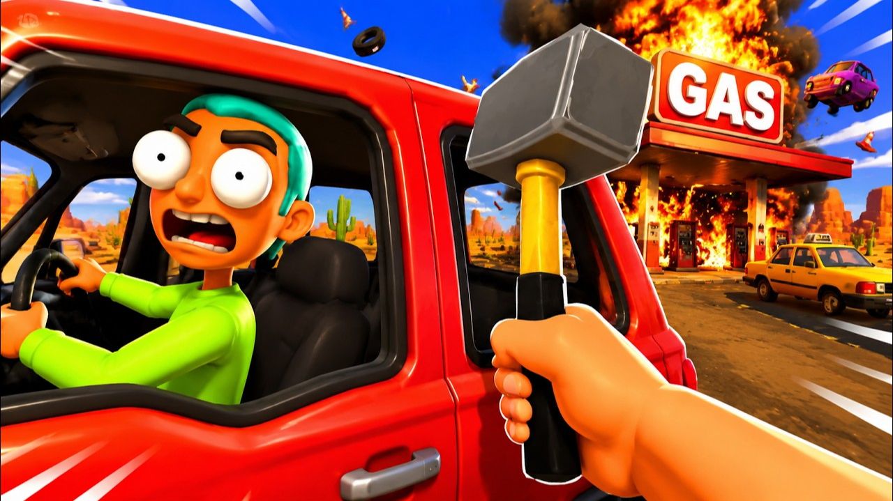 ЗАПРАВКА ПРЕВРАТИЛАСЬ В ПОЛНЫЙ ХАОС! В Cars N Gas VR!