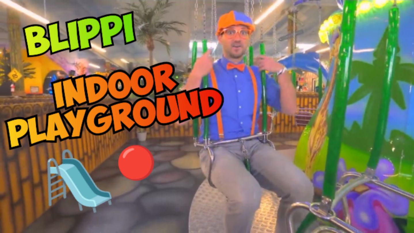 Blippi Learns And Plays With Animals /  Jungle Indoor Playground / For Kids