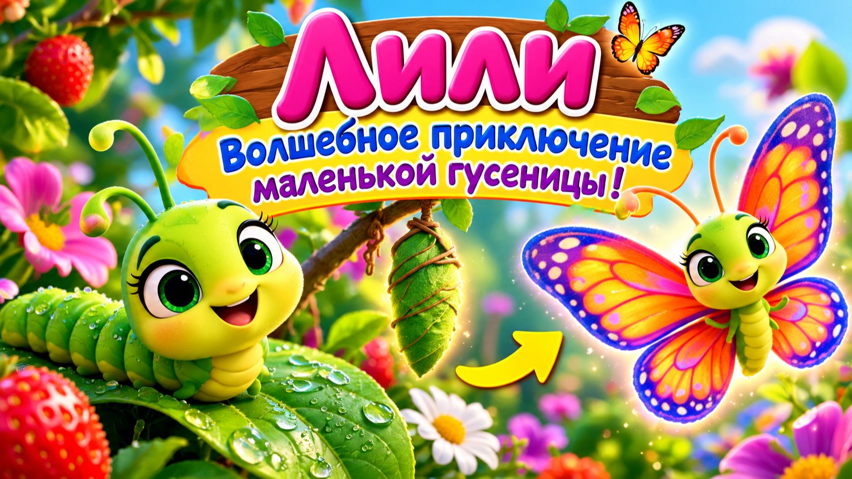 Лили 🦋 Волшебное приключение маленькой гусеницы !