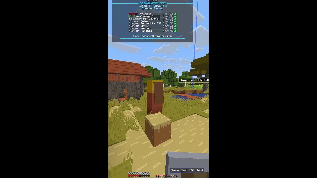 Играю и развиваюсь на СМП Айпи : Roskolotka.gamepvp.ru и описании версия 1.21.11