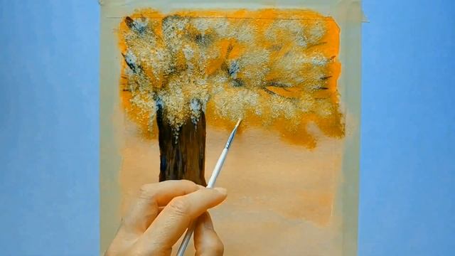 Autumn Landscape / Easy To Draw / Umbrella Girl / Девушка с зонтиком / Простая живопись