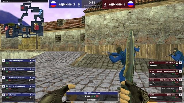 АДМИНЫ 1 -vs- АДМИНЫ 2 | 1 карта | Шоу-Матч | @kn1feTV