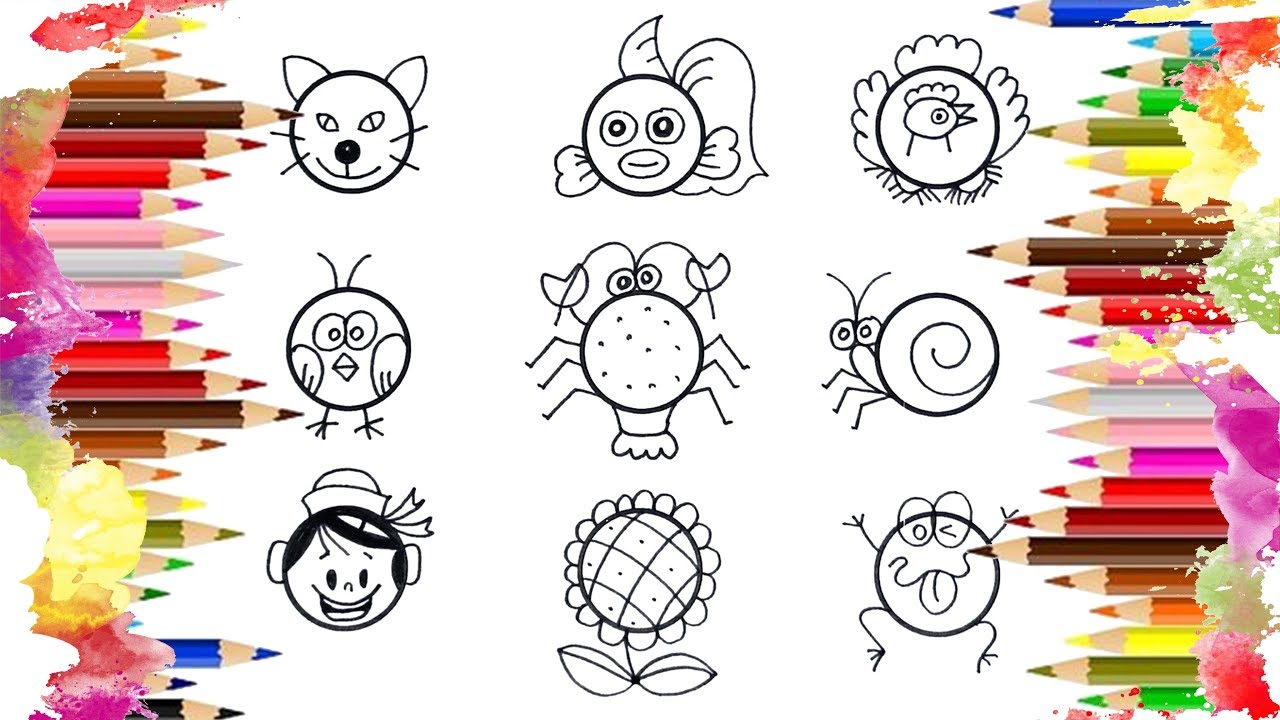 Рисунки из кругов / Drawings From Circle For Kids / 5