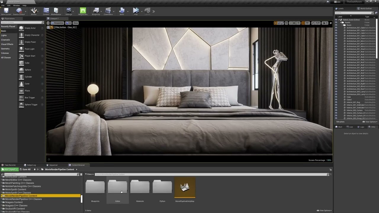 Рендеринг стоп-кадров с нескольких камер в Unreal Engine 4.