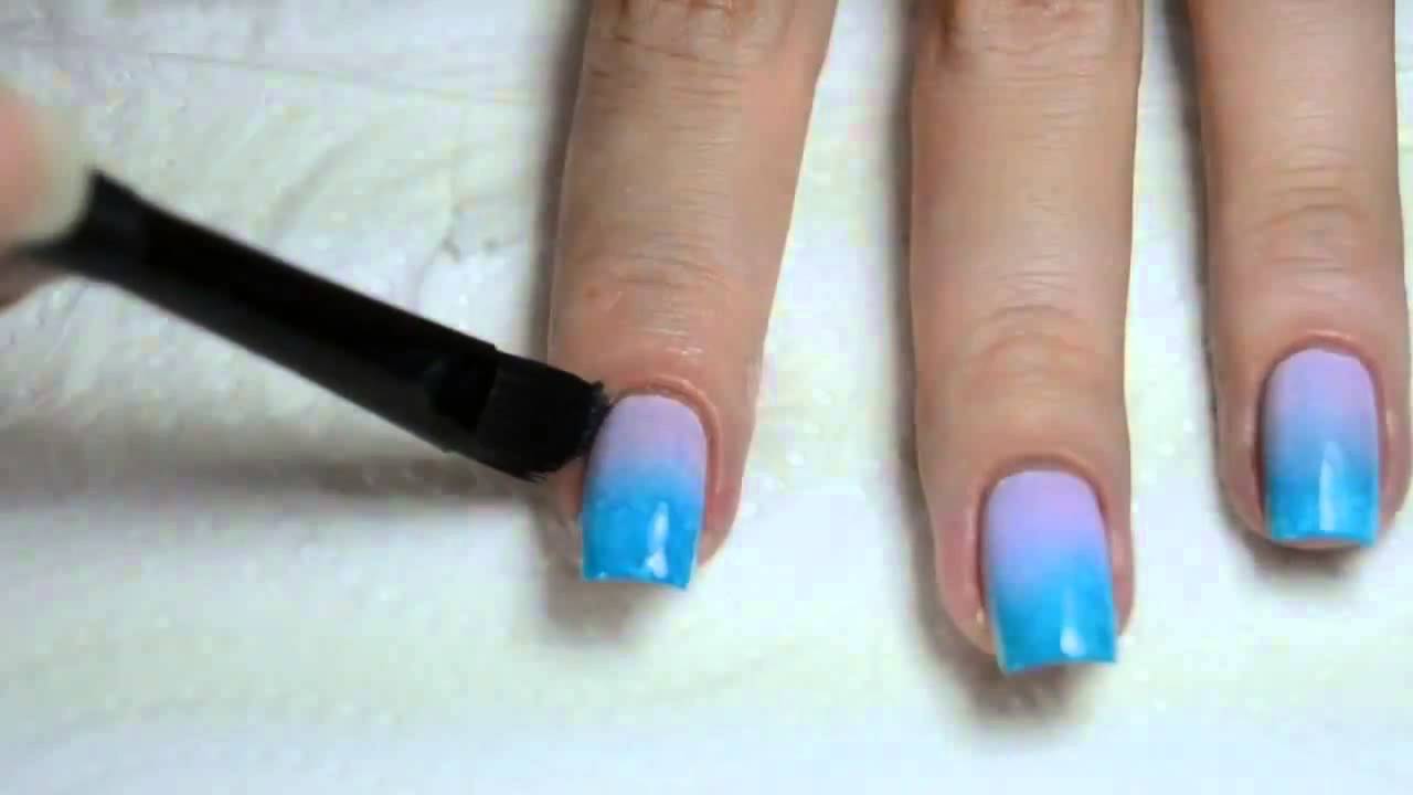 Градиентный маникюр омбре деграде  Easy Ombre Gradient Nails