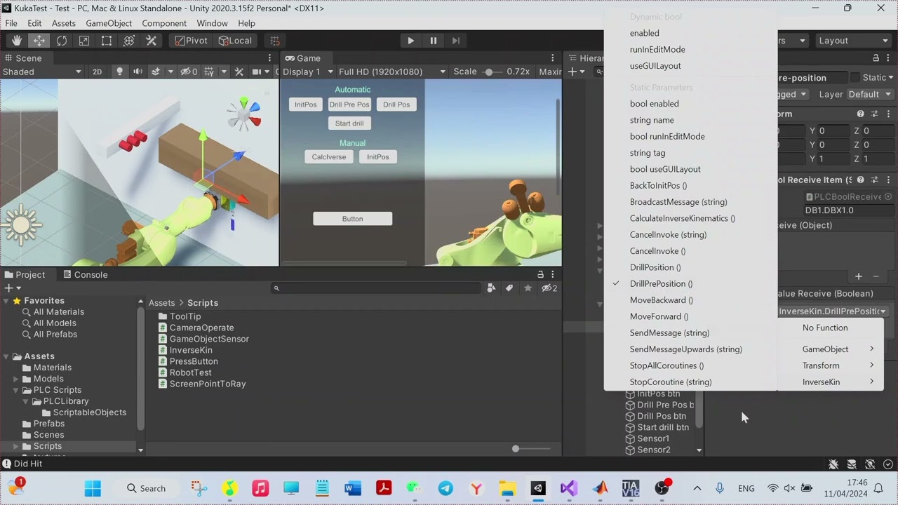 Kuka Цифровой Двойник - связь между Unity и порталом - Часть 4