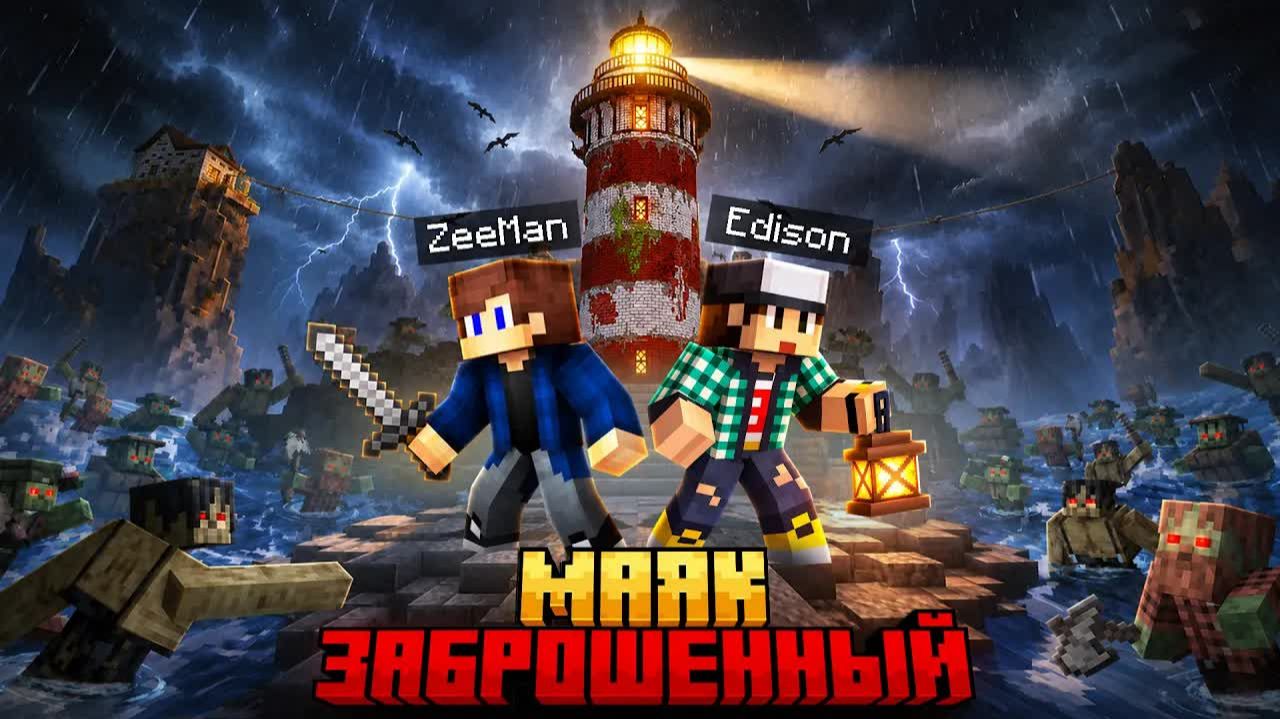 МЫ ВЫЖИЛИ НА ПРОКЛЯТОМ МАЯКЕ В МАЙНКРАФТ (ft. Эдисон) /Zeeman