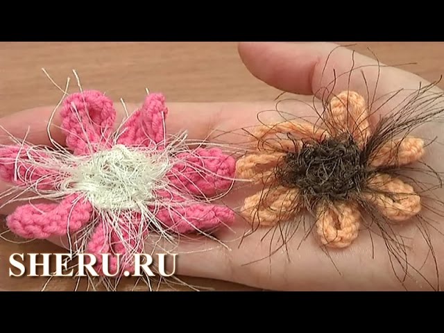 Knitted Flower Pattern Урок 6 Вязаные цветы на спицах