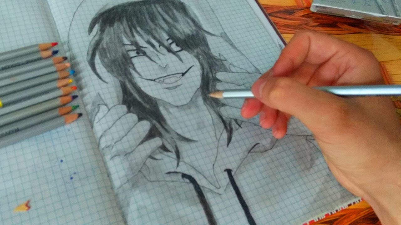 Drawing Jeff The Killer \ рисую Джеффа убийцу