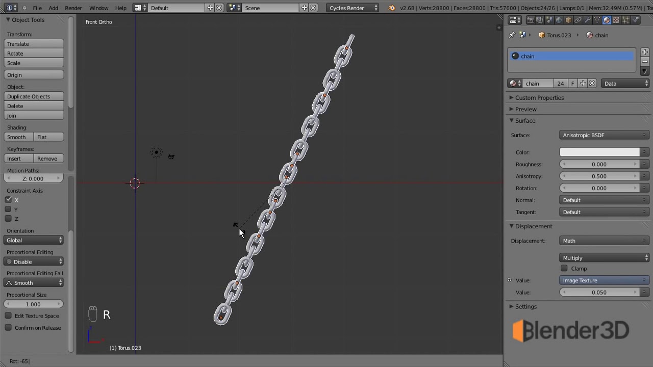 2 Реалистичная цепь в Blender