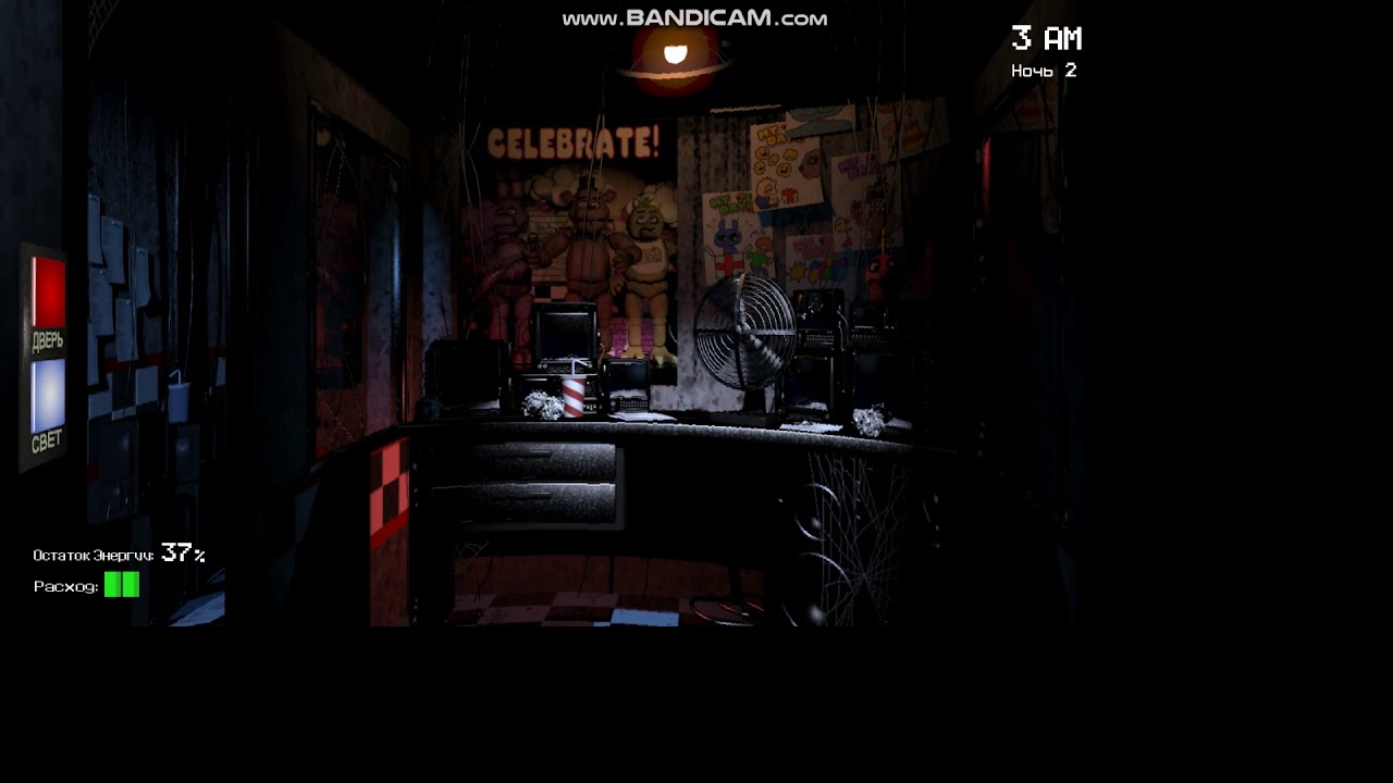 2 ночь Fnaf 1! Лис показался