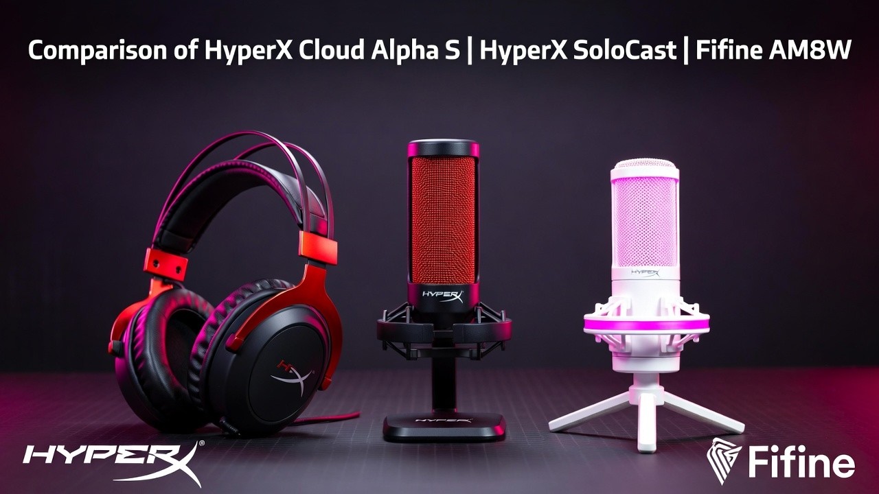 Сравнение микрофонов HyperX Cloud Alpha S | HyperX SoloCast | Fifine AM8W