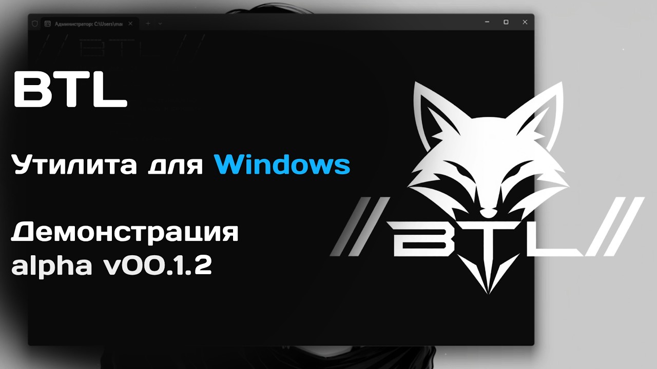 BackTooL (BTL) | Утилита для Windows 11 | Демонстрация Alpha V00.1.2