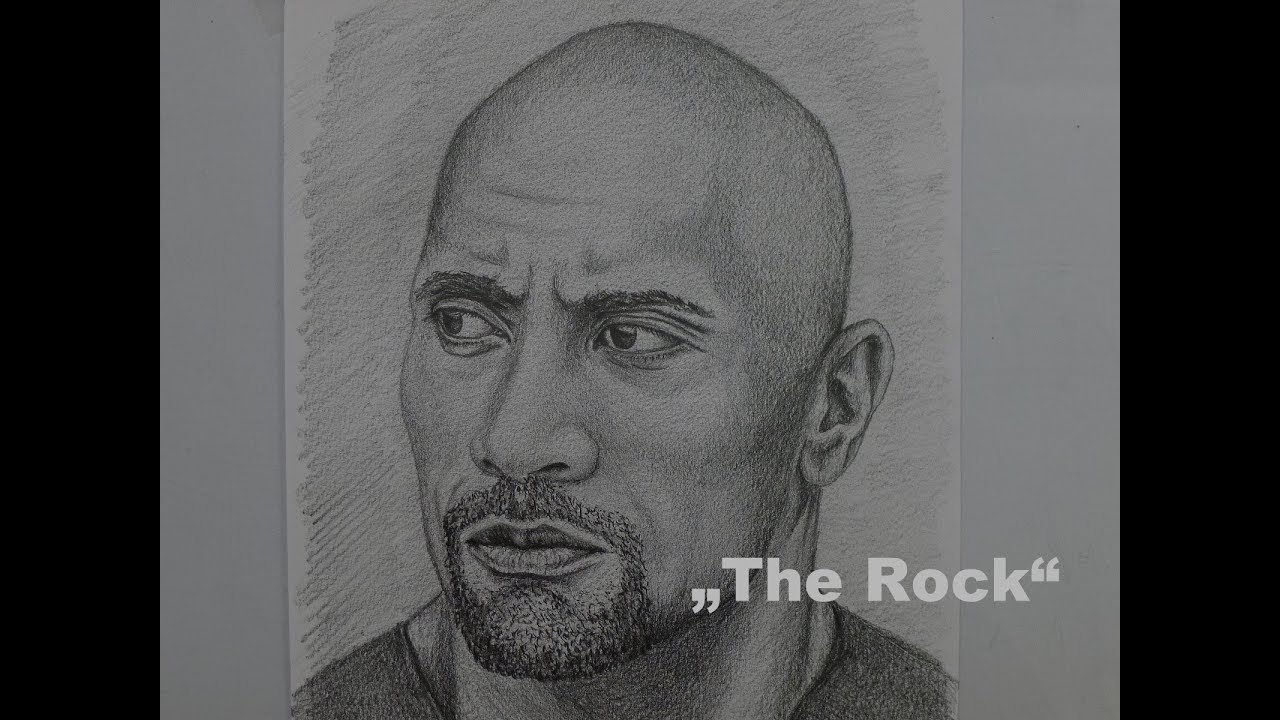 Рисунок актера Дуэйна Джонсона. Schauspieler Zeichnung Dwayne Johnson