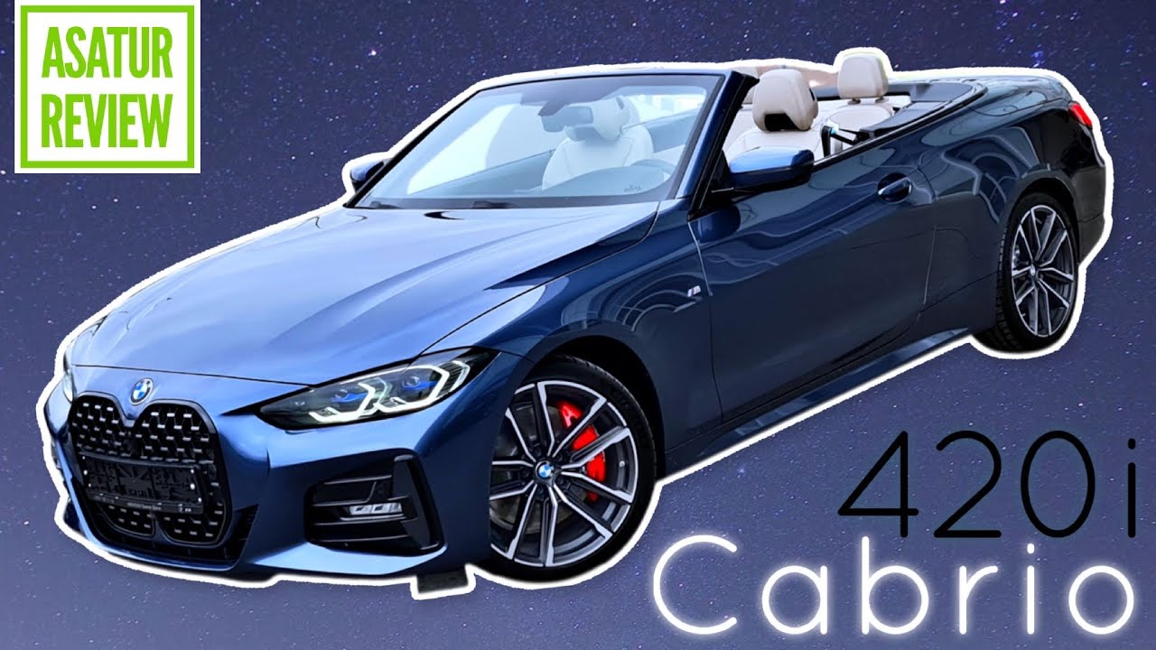🇩🇪 Обзор CABRIO BMW 420i G23 M-Sport PRO / Кабрио БМВ 420и Г23 Синий Арктик Рэйс / Слоновая кость