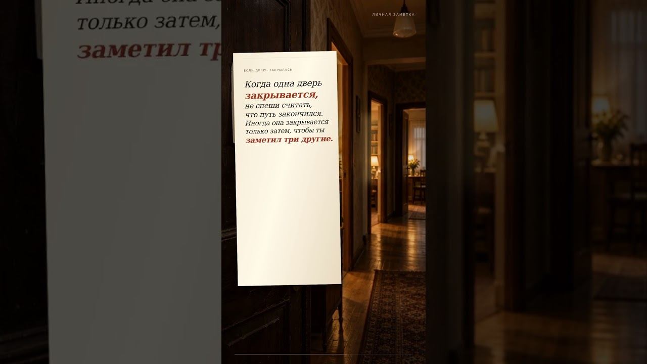 Когда одна дверь закрывается