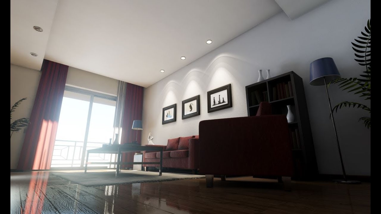 Unreal Engine 4 Реалистичный Рендер Кухни Гостиной