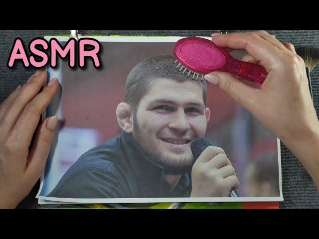 АСМР расческа, кисточка, прикосновения к фото, близкий шепот • ASMR приятные звуки, мурашки