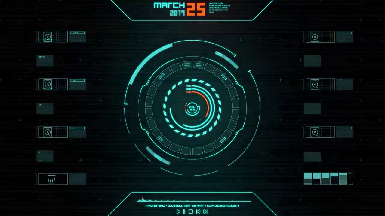 Futuristic OS HUD UI Animation ( Summerson/Sound Design + Сергій Межуєв/Animation )