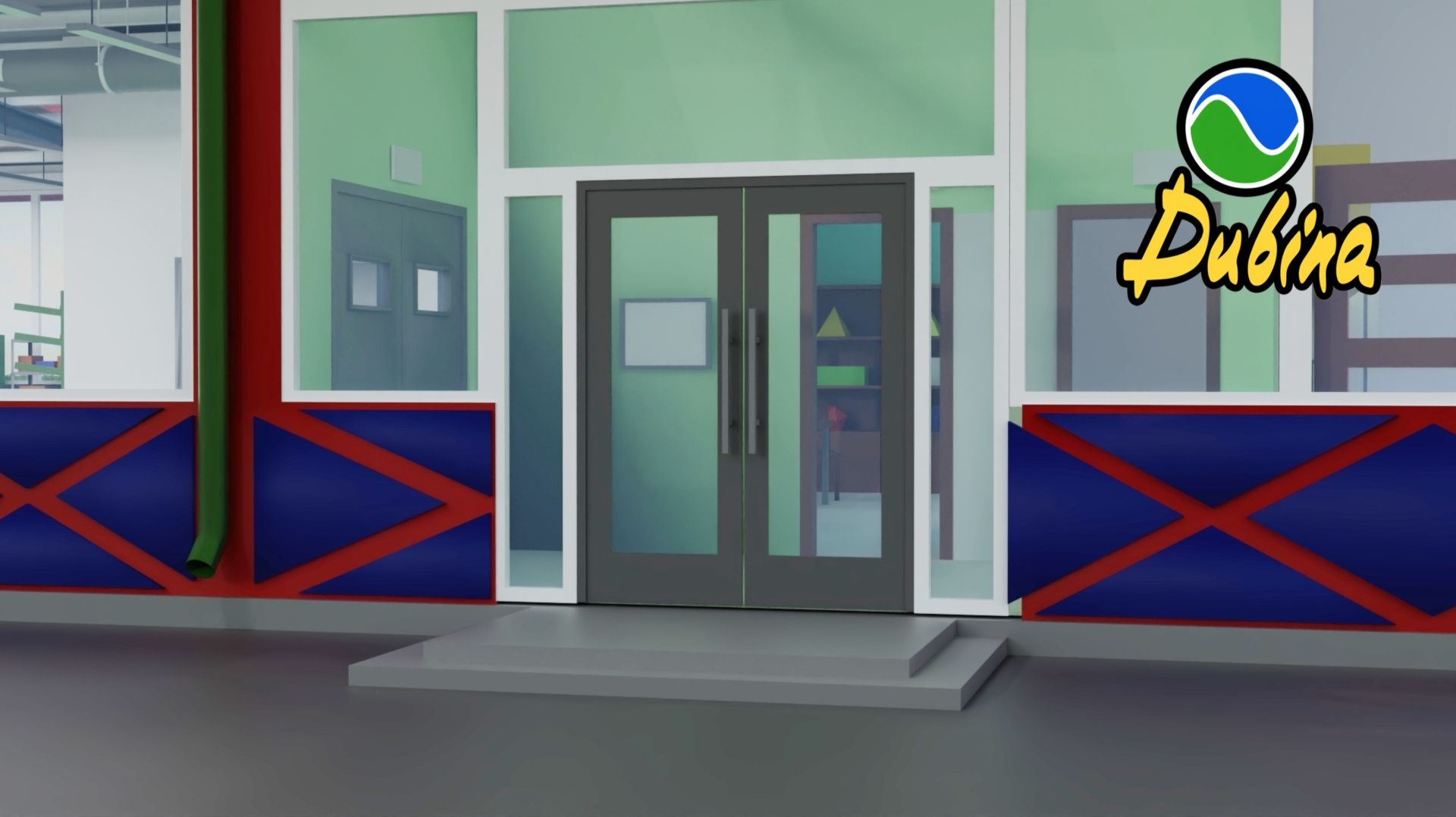 Установка дверей Мини-завода в 3D-конструкторе Dubina