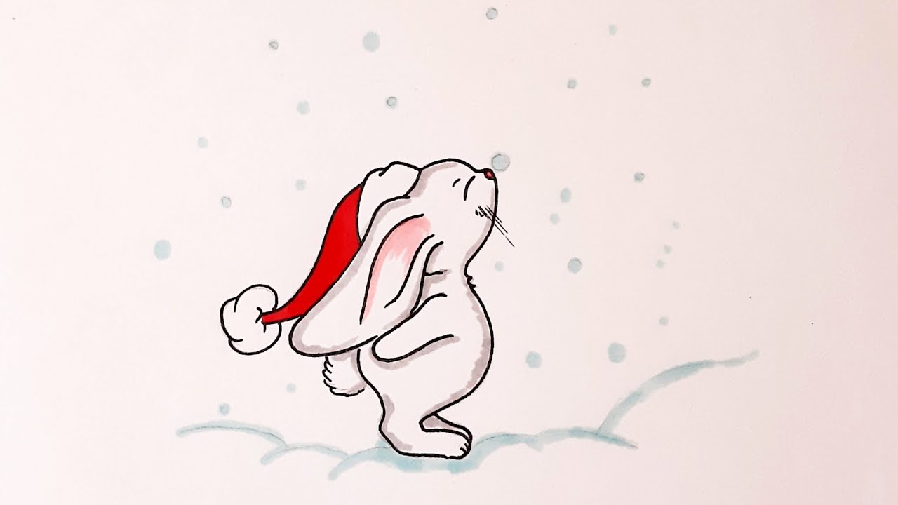 Как нарисовать КРОЛИКА СИМВОЛ 2023 ГОДА/How To Draw A Cute Rabbit Symbol Of 2023