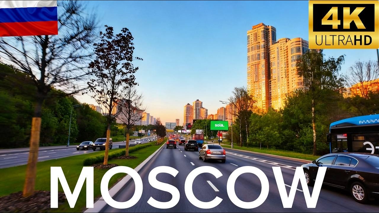 🚗 MOSCOW CITY Drive 4K | Filatovskoe To Leninskiy At Sunset #22