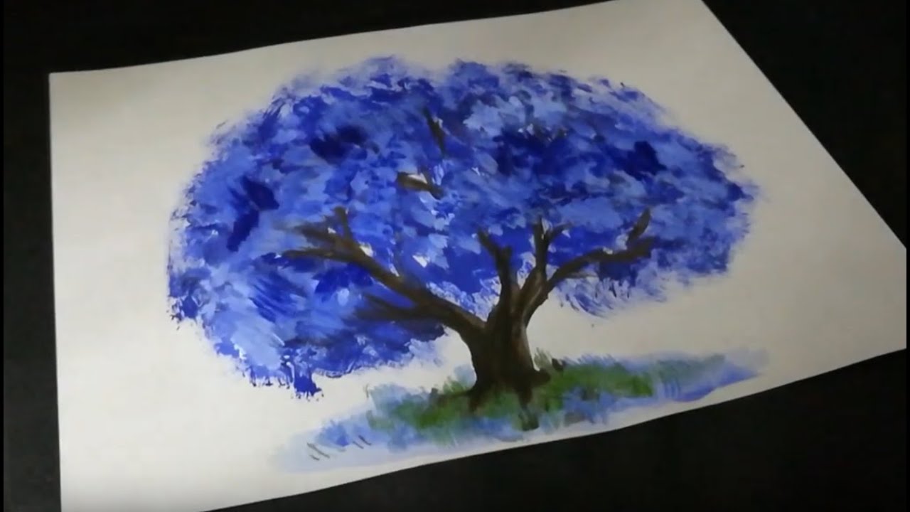 Как нарисовать дерево | Рисунок гуашью | How To Draw A Tree