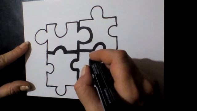 Cómo Dibujar Rompecabezas \ Как нарисовать милые рисунки \ Как нарисовать пазлы
