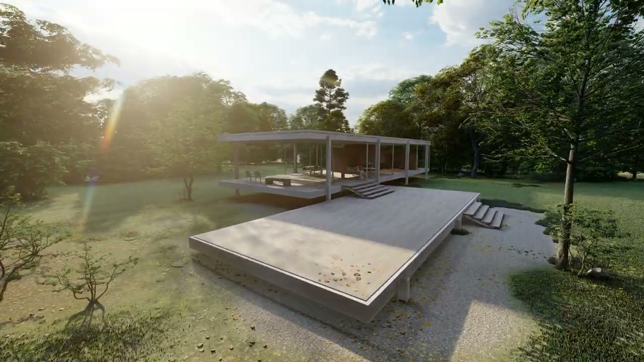 Визуализация загородного коттеджа. Post production render photoshop.