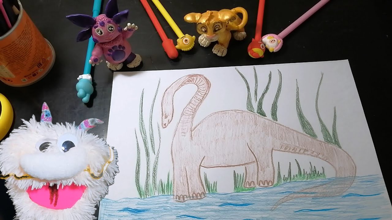 #artchildren Рисуем Бронтозавра | Рисунок карандашом| How To Draw A Brontosaurus | Pencil Drawing