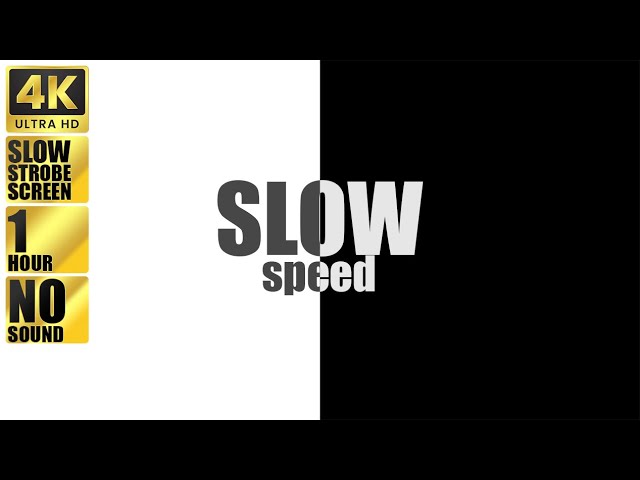 Slow Black & White Strobe Light Screen For 1 Hour (No Sound/Noise - No Ads) In 4K HD | Background