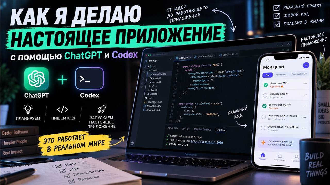 Делаю реальное приложение без опыта программирования — ChatGPT + Codex