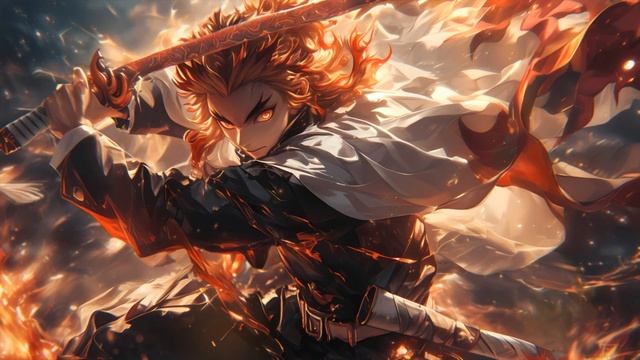 4K Anime Live Wallpaper | Rengoku Flame Breathing | Kimetsu No Yaiba