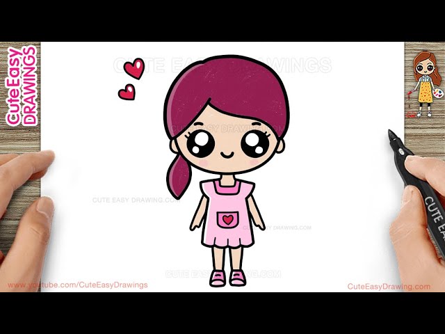 How To Draw A Cute Little Girl, Easy Drawing For Beginners
