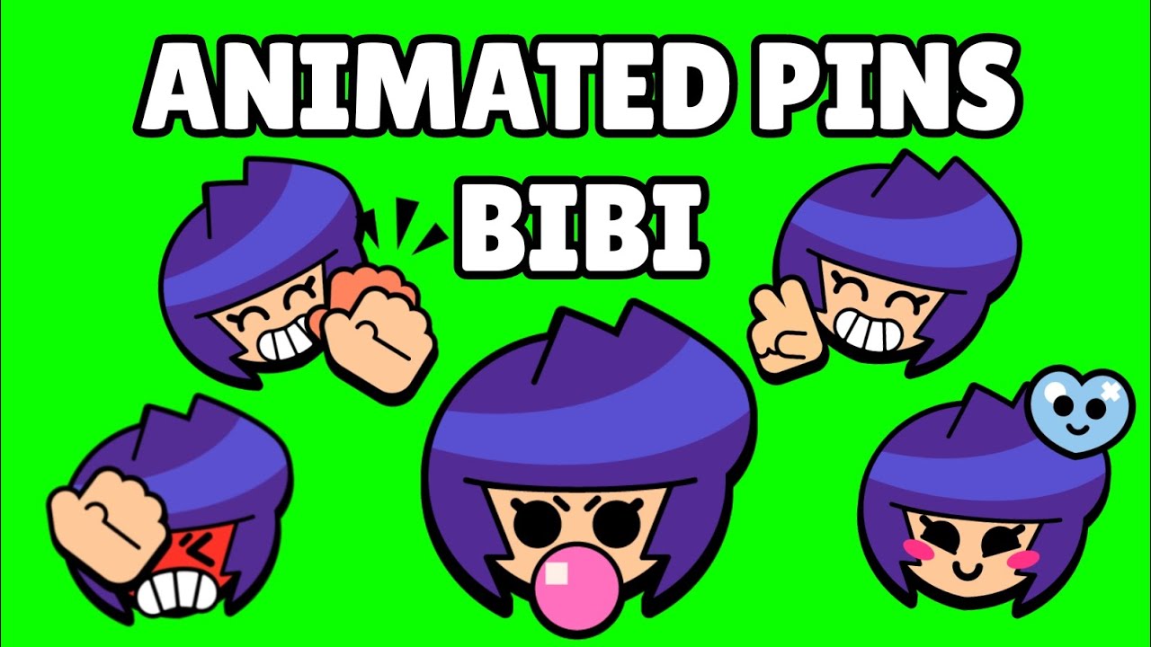 Bibi Pins (Animated) | Brawl Stars | Green Screen